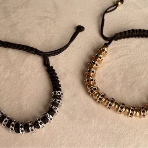 Beautiful adjustable bracelets. Black and gold and black and silver. NEW!